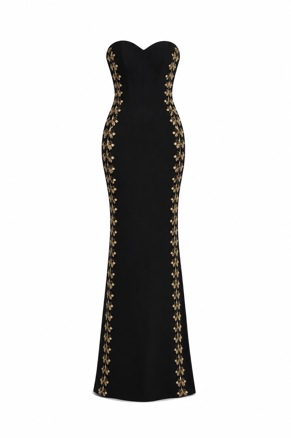 Black Lime Embroidered Cape Evening Dress