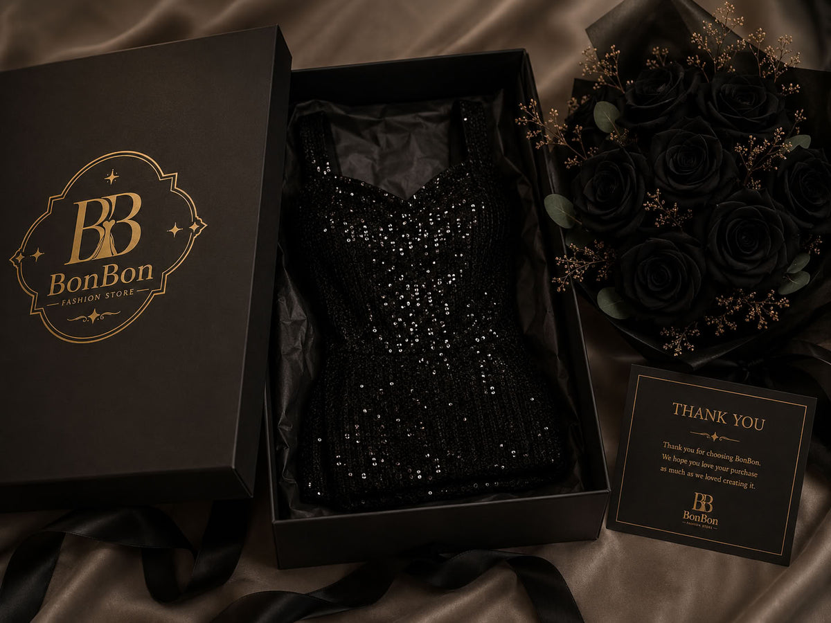 Black Sequin Sleeveless Evening Party Dress