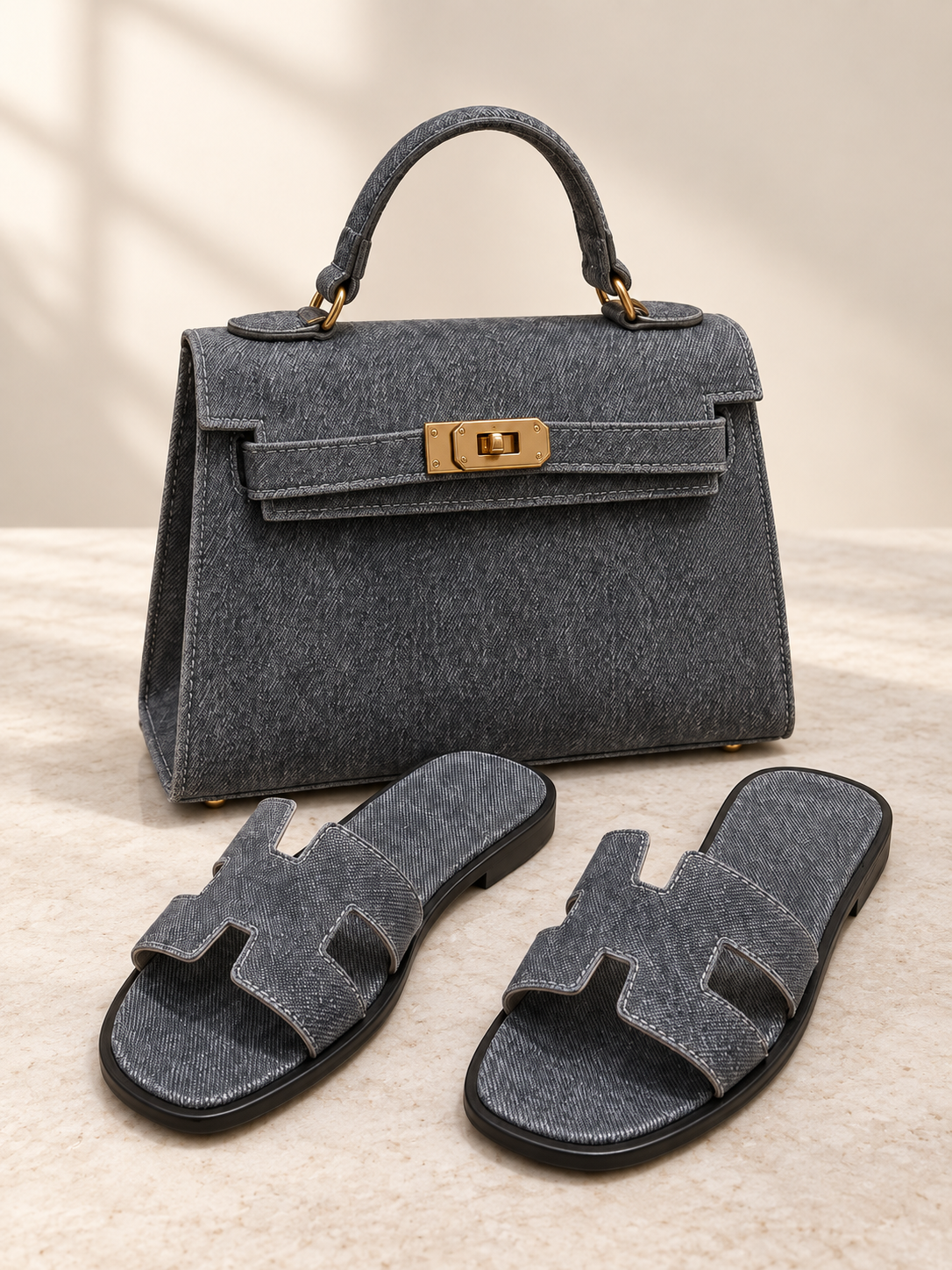 Women’s Matching Handbag & Flat Set