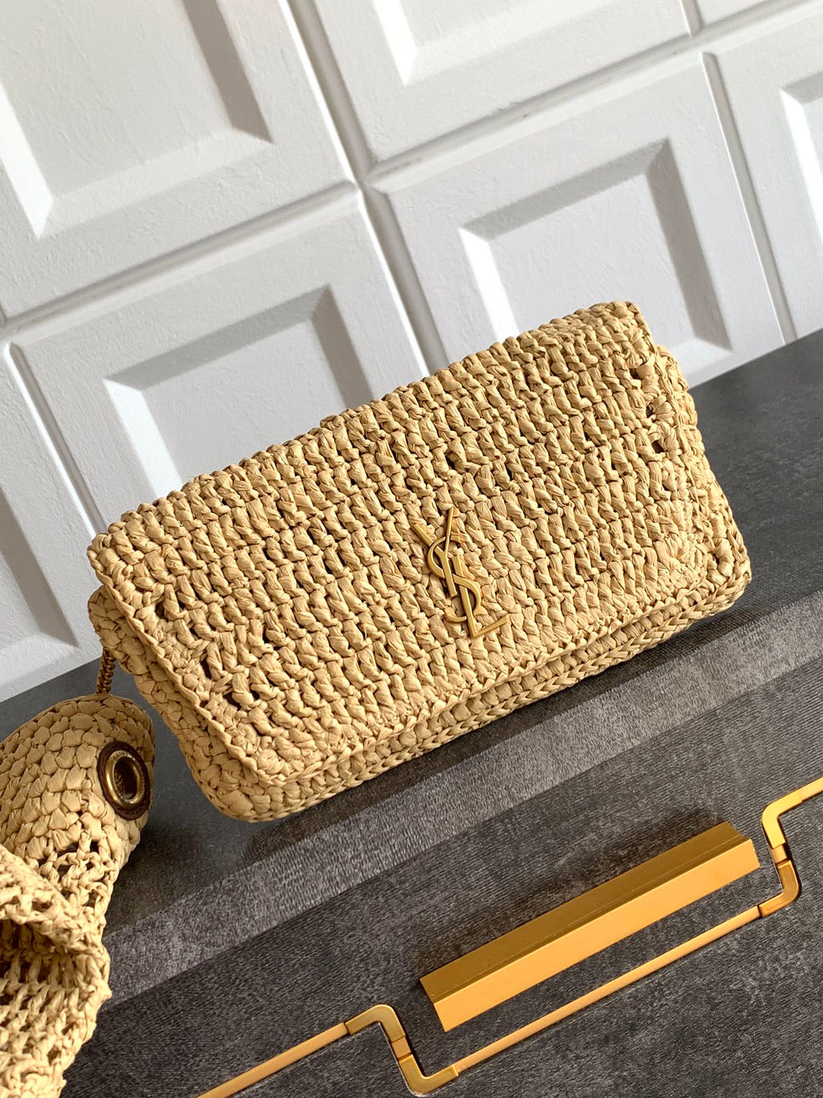 Luxury Woven Raffia Leather Tote Set