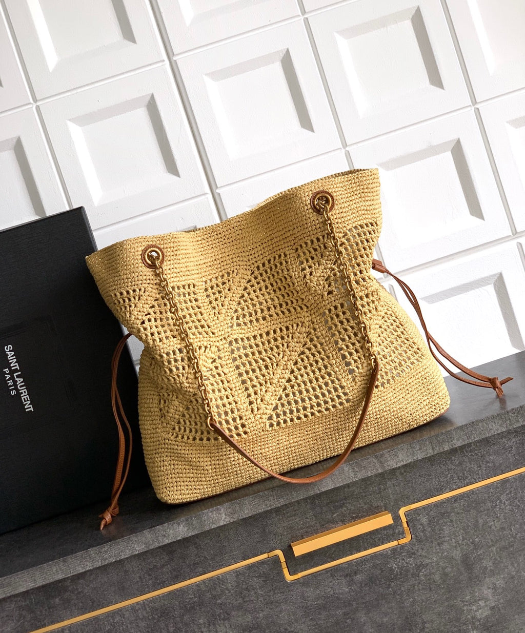 Luxury Woven Raffia Leather Shoulder Bag