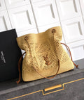 Luxury Woven Raffia Leather Shoulder Bag